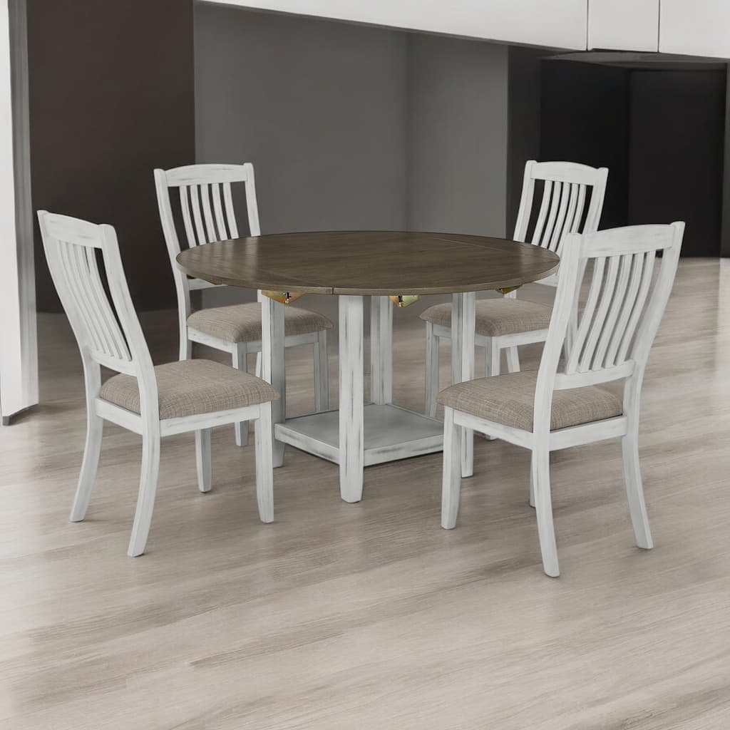Multifunctional Expandable Folding Dining Table with Storage, Seats 4, Space-Saving Design for Kitchen, Dining Room