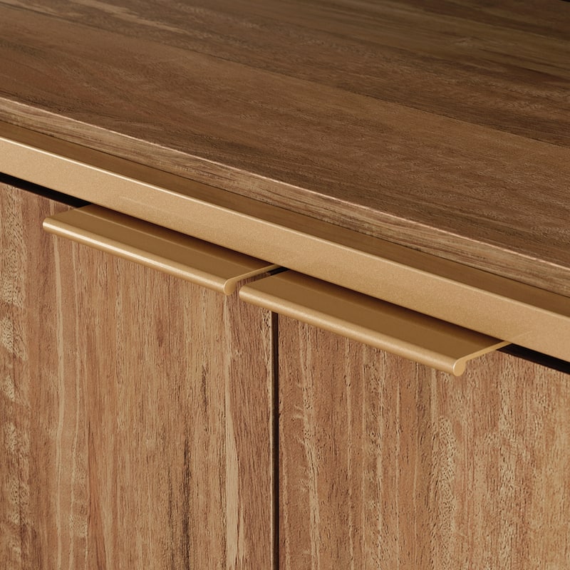 Wood Credenza for TVs up to 65" with Compact Design, Brown - 60.39" W x 16.77" D x 32.99" H