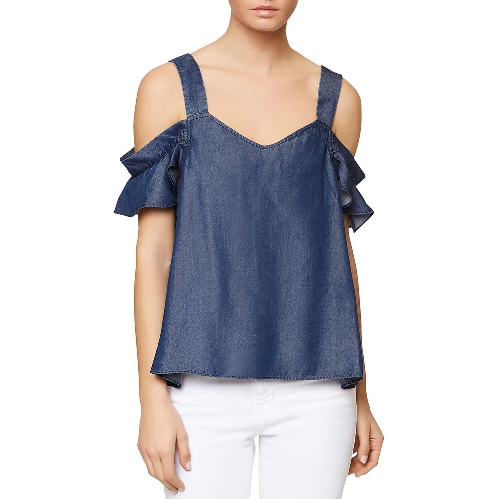 Michael Stars Womens Charlotte Print Off The Shoulder Top
