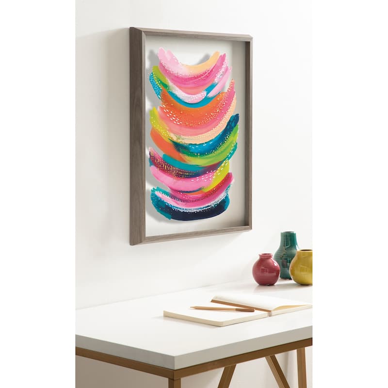 Kate and Laurel Blake Bright Abstract Framed Glass Art by Ettavee