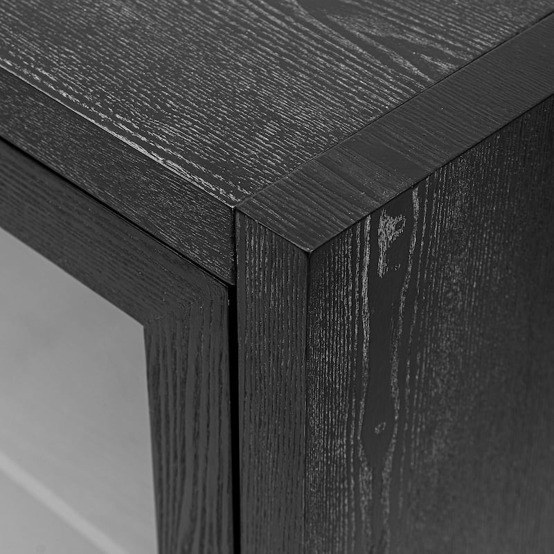 Modern MDF Storage Cabinet with Tempered Glass Doors and Adjustable Shelf for Living Room & Entryway
