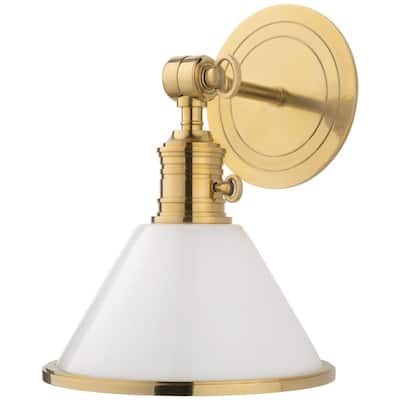 Hudson Valley Lighting Garden City 11" Tall Wall Sconce with White