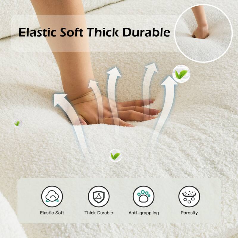 EROMMY Sectional Couches for Living Room, Oversized Sectional Couch, L-Shaped Couch with Teddy Fleece Material