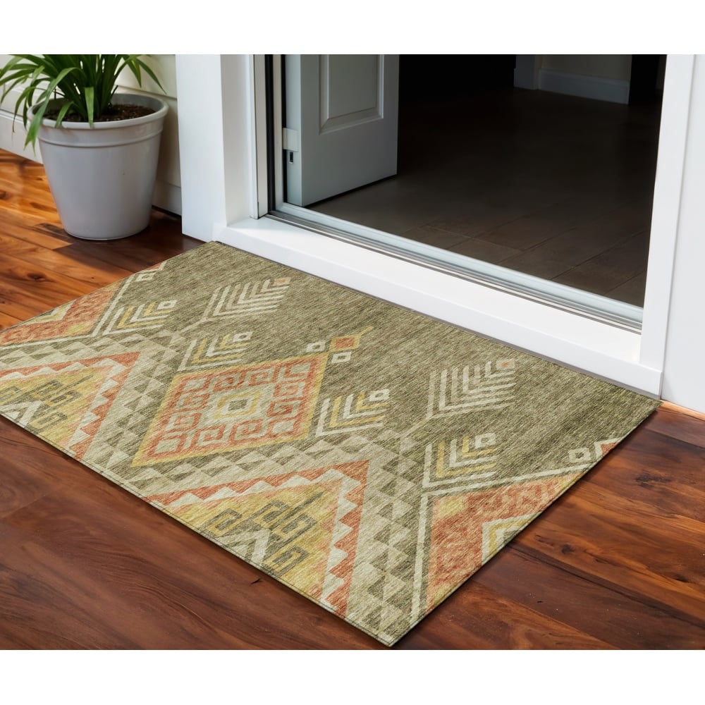 HomeRoots Southwestern Transitional Rectangle Outdoor Rug