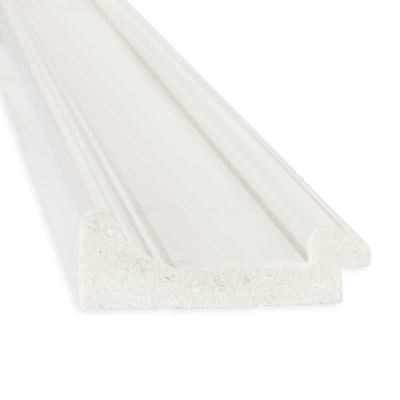 Non-Beveled Full Length On The Door Mirror 53.5 x 19.5 in. - Ridge Frame - Ridge White - 20 x 54 in