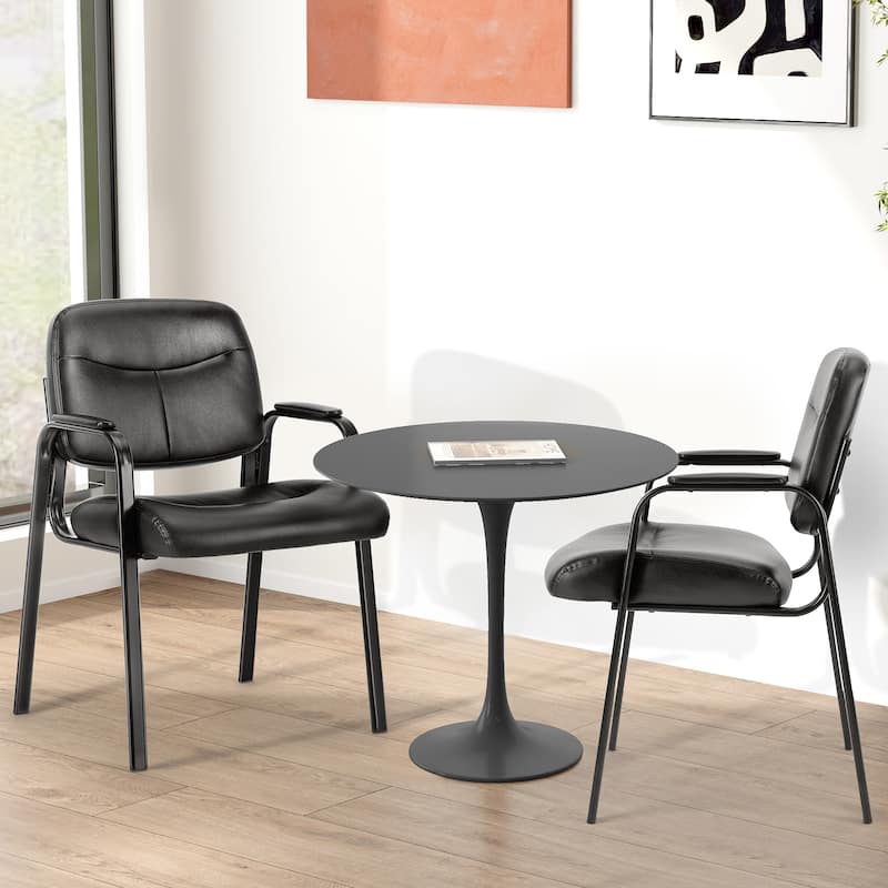 Stationary Office Seating with Padded Arms - 2 pieces