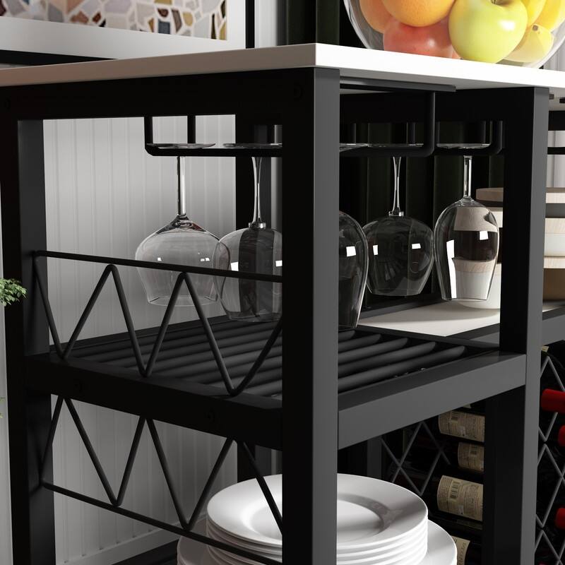 Freestanding Wine Rack Table with 21 Bottles for Small Places ...