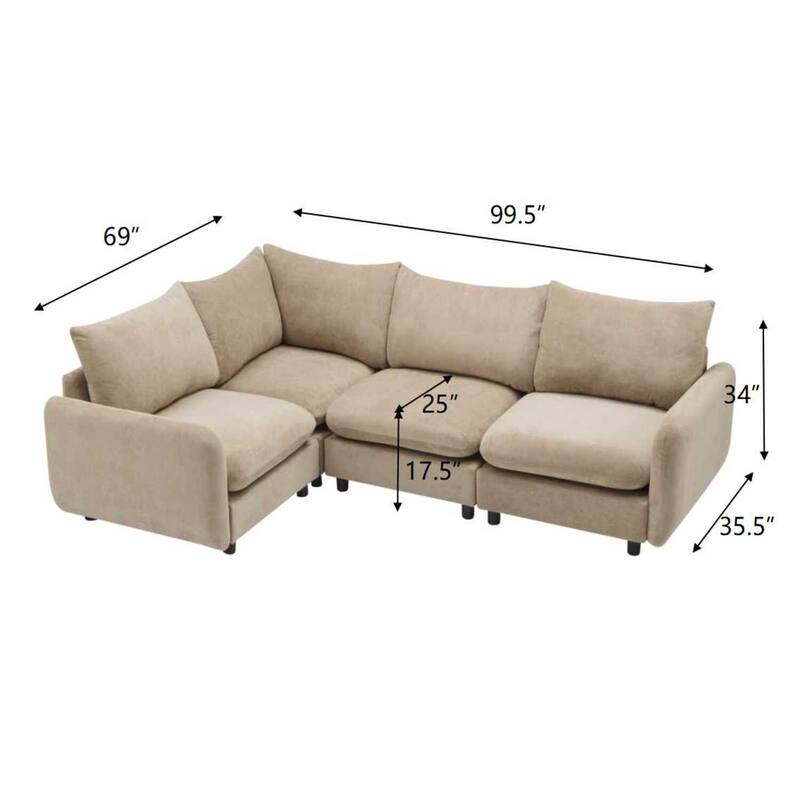 Christopher Knight Home - Evelyn Modern Modular Upholstery L-Shaped Sectional Sofa