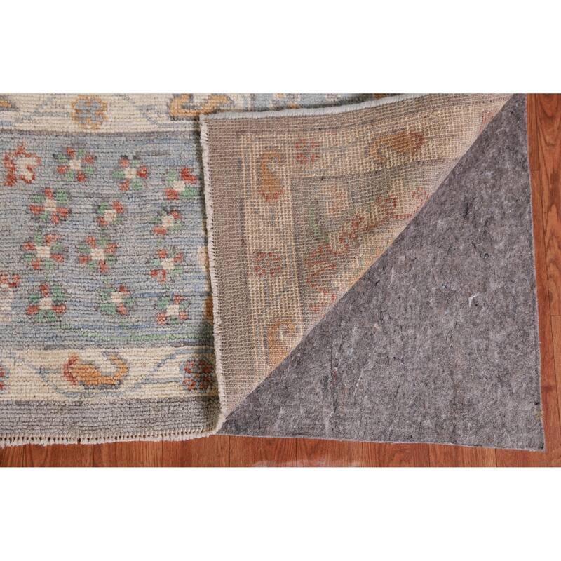 Hand Knotted Oriental 100% Wool Carpet Transitional All-Over Greys & Charcoal Oushak Area Rug - 13' 4'' X 9' 11''