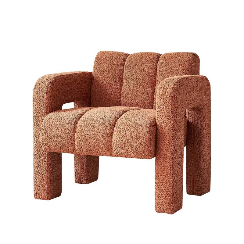 Modern 31.10" Boucle Upholstered Accent Chair with Plush Seat Cushion, Easy Assembly, and Comfortable Design