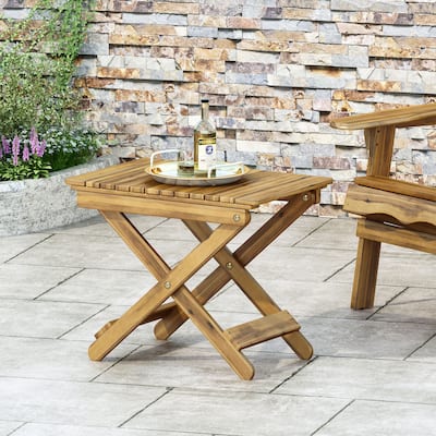 Outdoor Folding Wooden Side Table for Patio,Table Made of Acacia Wood