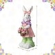 preview thumbnail 16 of 22, Glitzhome Easter Resin Bunny Boy Girl Table Statue Decoration Rabbit Figurine with Flower Party Ornaments