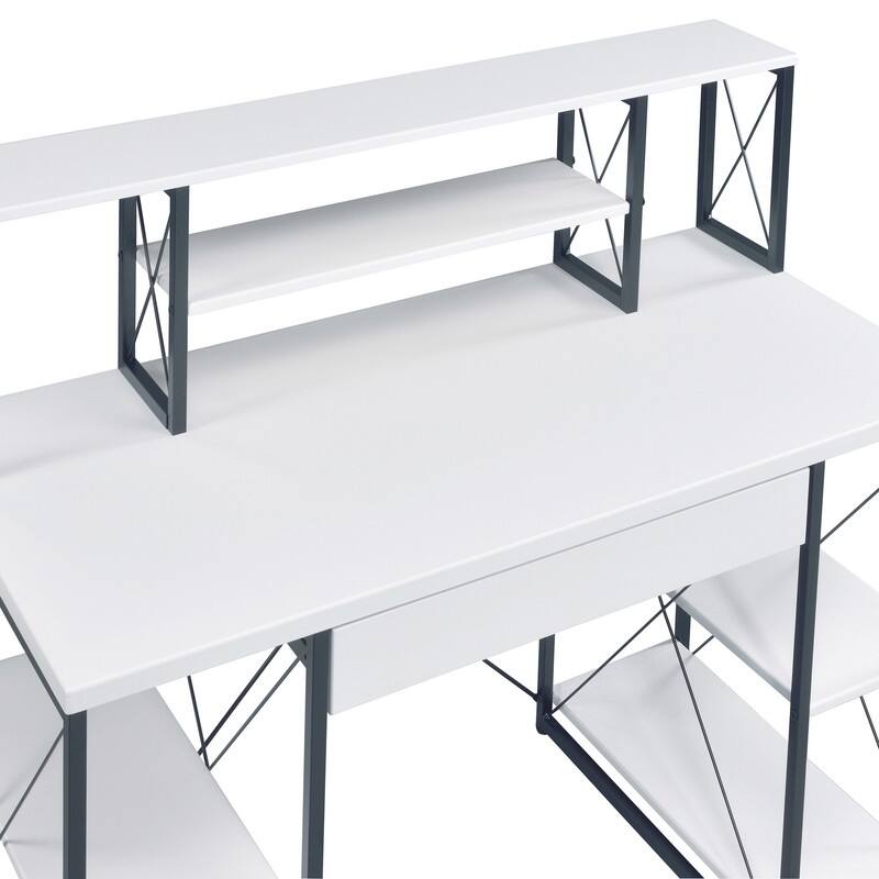 Small Office Writing Desk with Opene Shelves,Office Desk