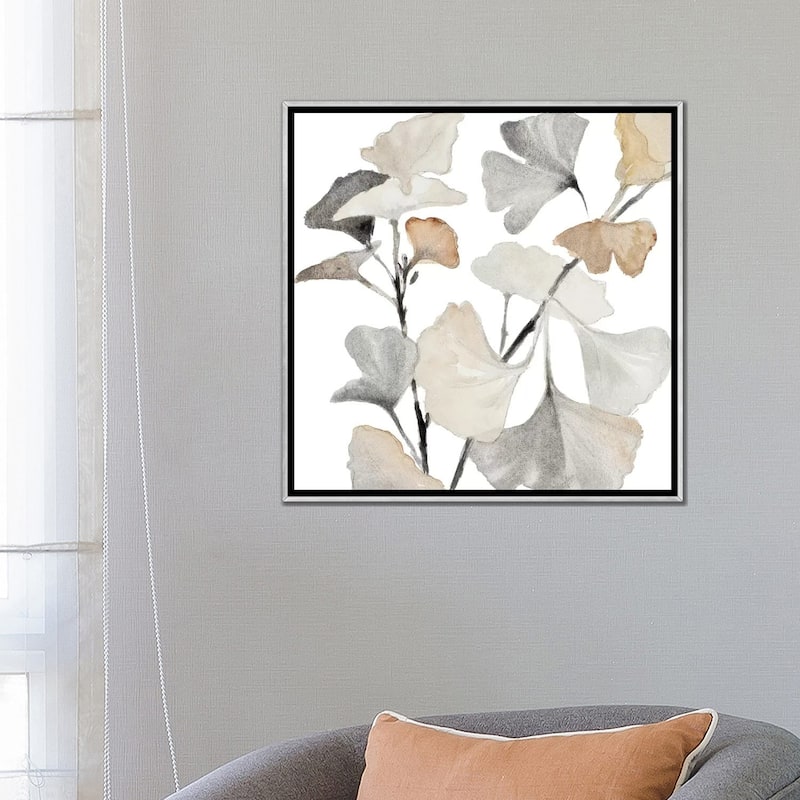 iCanvas "Neutral Ginko Stems I" by Lanie Loreth Framed