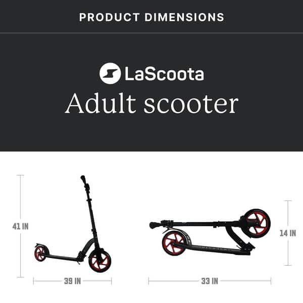 Lascoota Kick Scooter for Adults & Teens. Lightweight Foldable Scooter - (Dark) The Metro