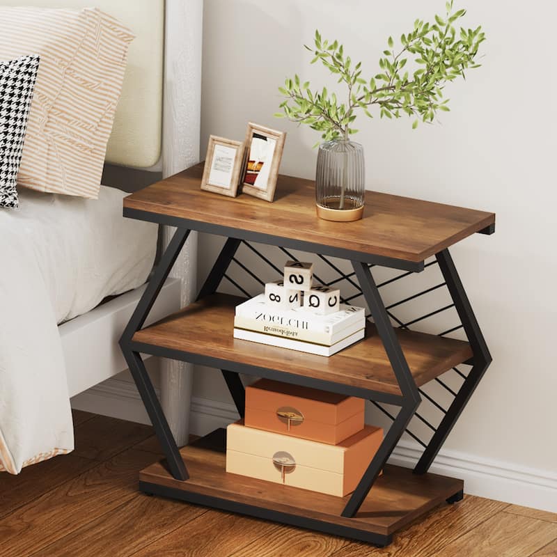3-tier Rectangular End Side Table for Living Room