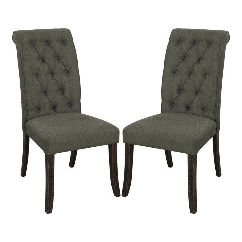 Furniture of America Sheila Rustic Farmhouse Tufted Fabric Dining ...
