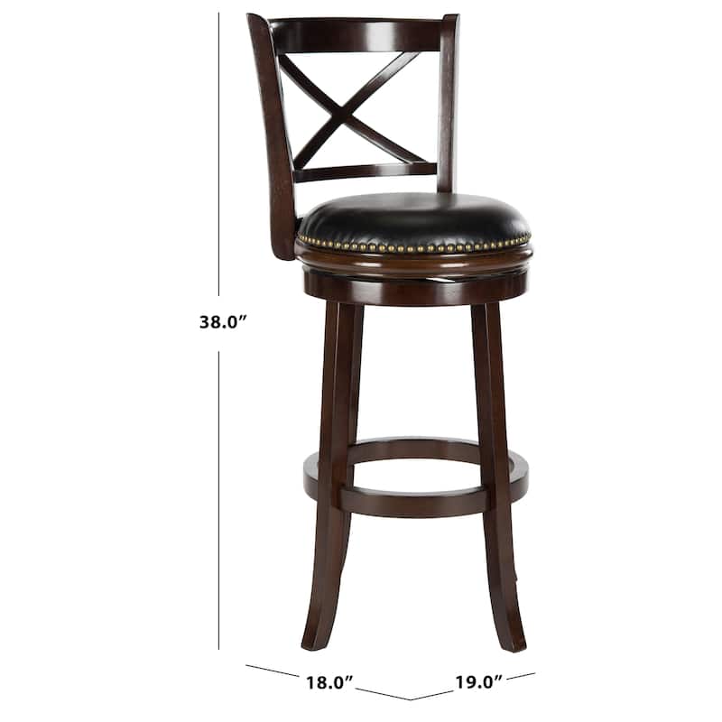 SAFAVIEH Nicki Cappuccino/ Black 29-inch Bar Stool - 19" x 18" x 38" - 19Wx18Dx38H