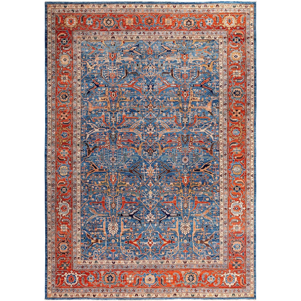 Serapi One-of-a-Kind Hand-Knotted Area Rug - Blue - 10' 0" x 14' 2"