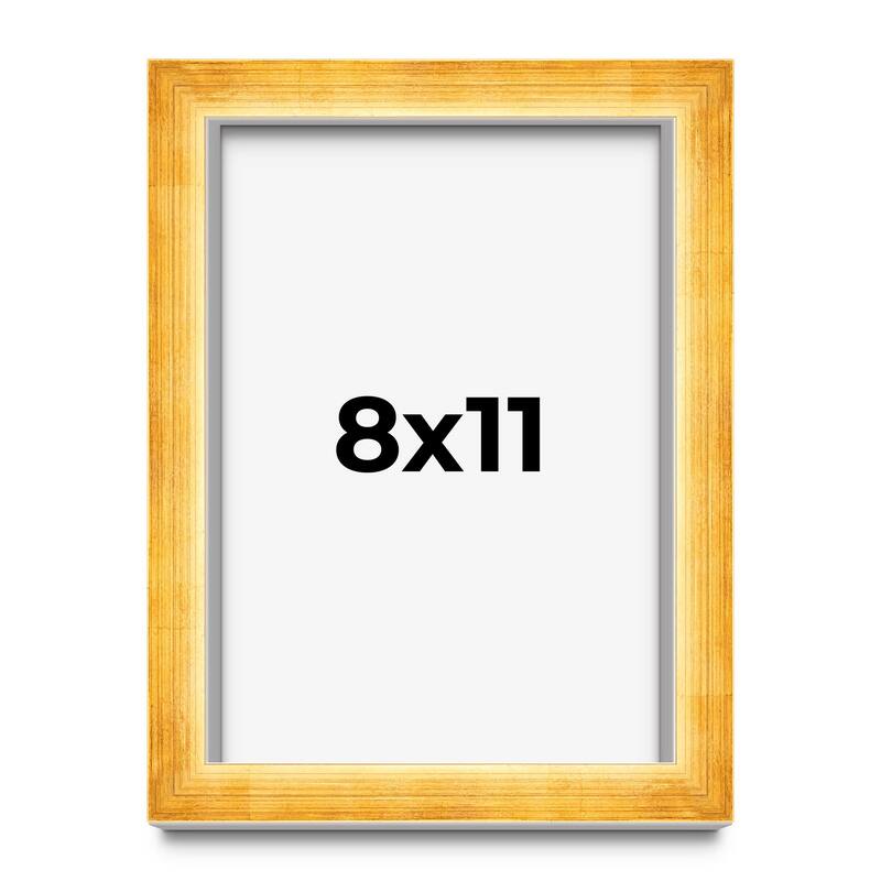 8x11 Shadow Box Frame Gold | 1.625 Inches Deep Real Wood Traditional
