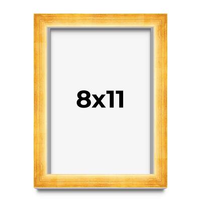 8x11 Shadow Box Frame Gold | 1.625 Inches Deep Real Wood Traditional