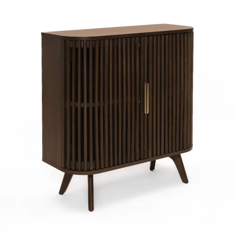 Studio London Sierra 2-Door Mid Century Cabinet 37" Wood with Shelves