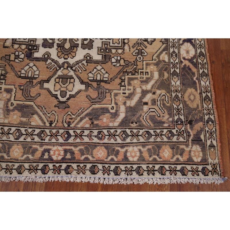 Geometric Bakhtiari Persian Vintage Rug Handmade Wool Carpet - 4'7" x 6'6"