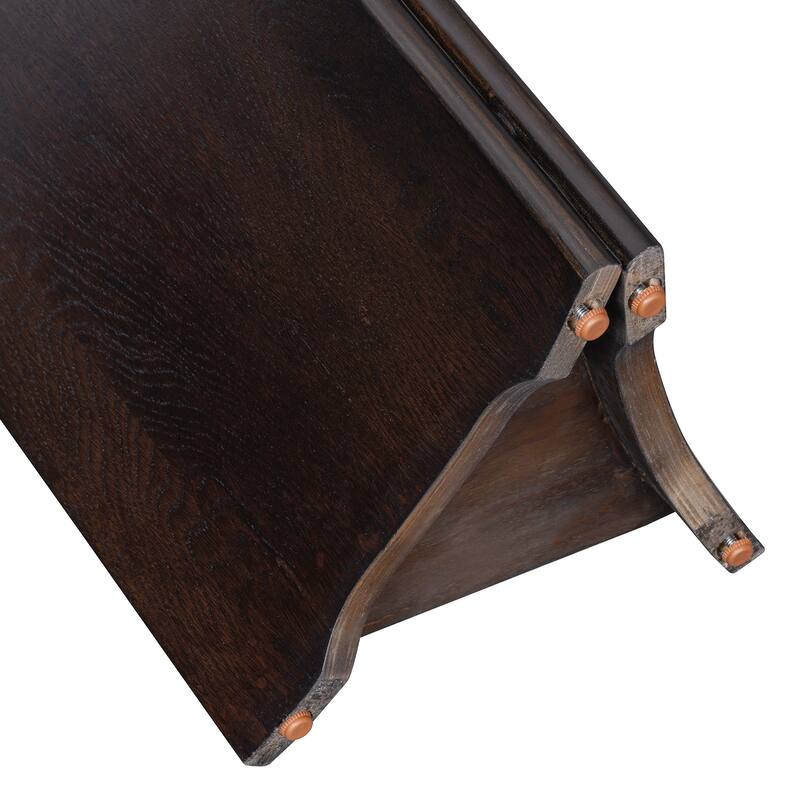 53.9" MDF Console Table with Faux Marble Top and Wooden Base for Living Room