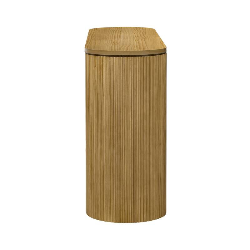 Modern Console Table with Vertical Striped Legs, Curved Design, Spacious Top for Living Room & Study