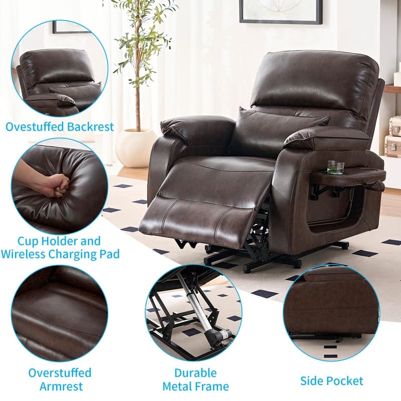 Mixoy Power Lift Recliners Chair with Vibration Massage Heating,8 Points MessageRecling Degrees,Storage,Cup Holder