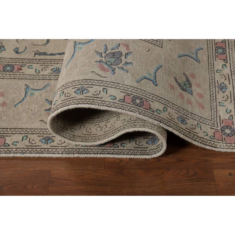 Floral Tabriz Persian Area Rug Traditional Hand-Knotted Wool Carpet - 7'9"x 10'11"