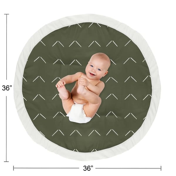 Sweet Jojo Designs Dark Green Boho Arrow Boy Girl Baby Tummy Time Playmat Hunter Sage Ivory Bohemian Gender Neutral Shabby Chic