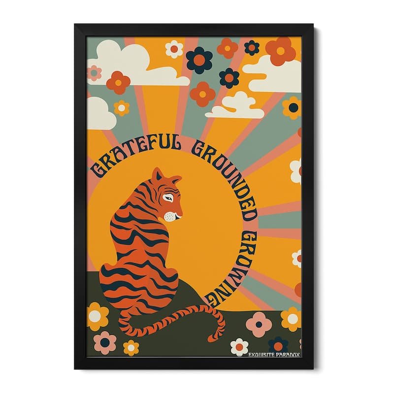 Grateful Grounded Growing Premium Framed Poster by Exquisite Paradox - Black - 32x24x1