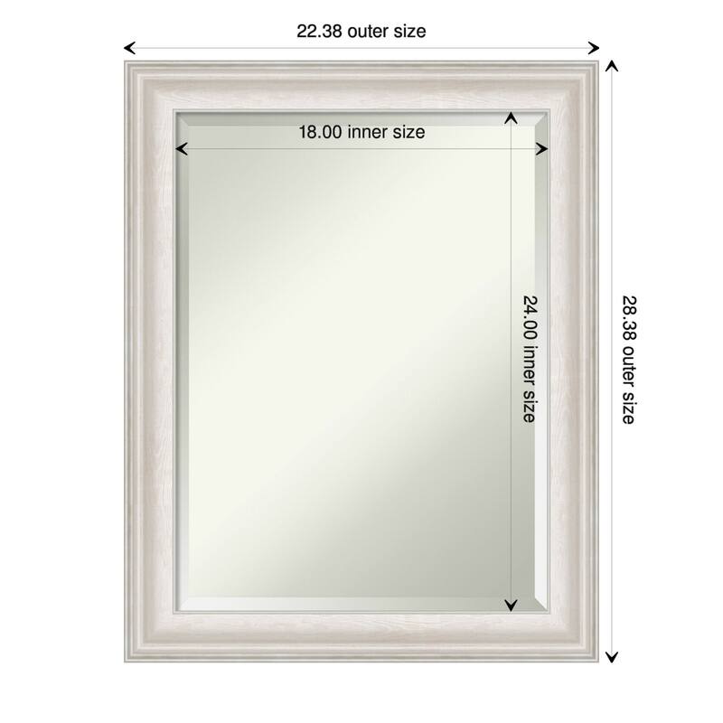 Beveled Wall Mirror - Trio Oil Rubbed Bronze Frame - 22.5 x 28.5-inch - Trio White Wash Silver