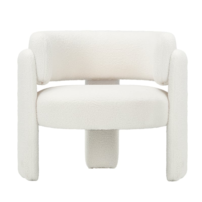 Modern Velvet Barrel Accent Chair - 3-Leg Design for Living Room, Bedroom