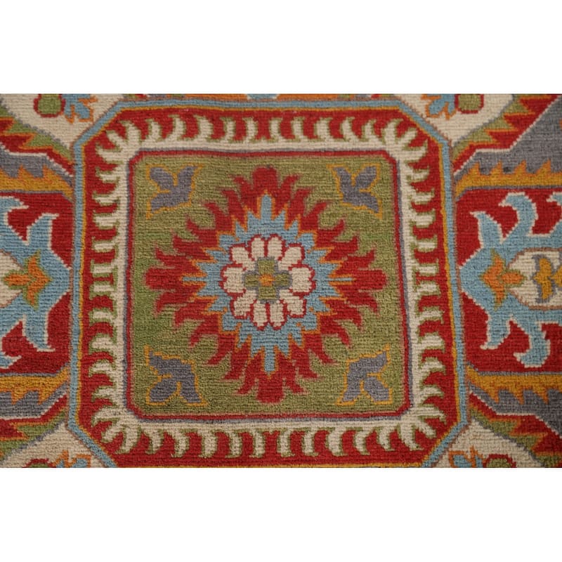 Geometric Traditional Kazak Oriental Area Rug Hand-knotted Wool Carpet - 6'7" x 10'0"