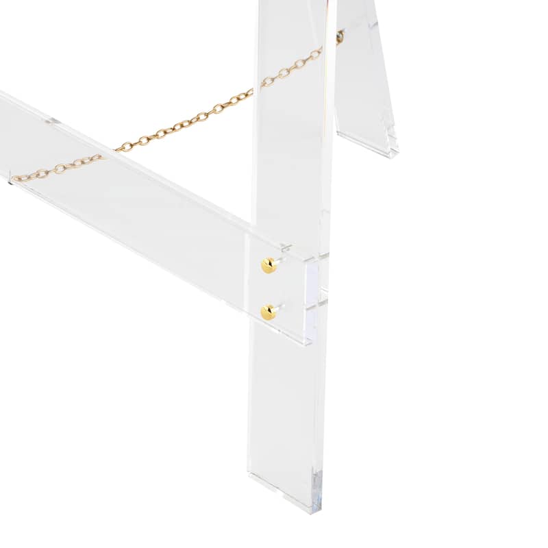 Acrylic Plastic Adjustable 7 Tier Display Easel with Silver or Gold Accents and Chain Support - Clear - Roche River Decor