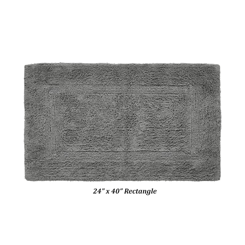 Better Trends Bath Rugs 100% Cotton Reversible Highly Water Absorbent Bathroom Rug for Shower, Sink, Bath Mats - Lux Collection