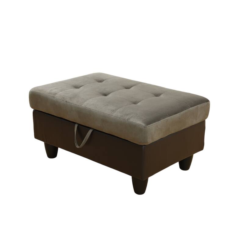 KISRAIS 34" Wide Upholstered Storage Ottoman