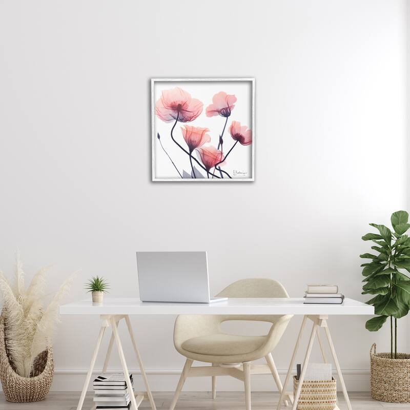 Stupell Pink Chic Simple Flowers Framed Giclee Art Design By Albert Koetsier