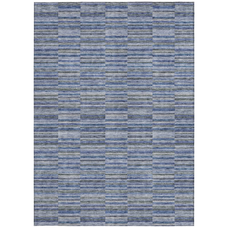 HomeRoots Striped Transitional Rectangle Outdoor Rug
