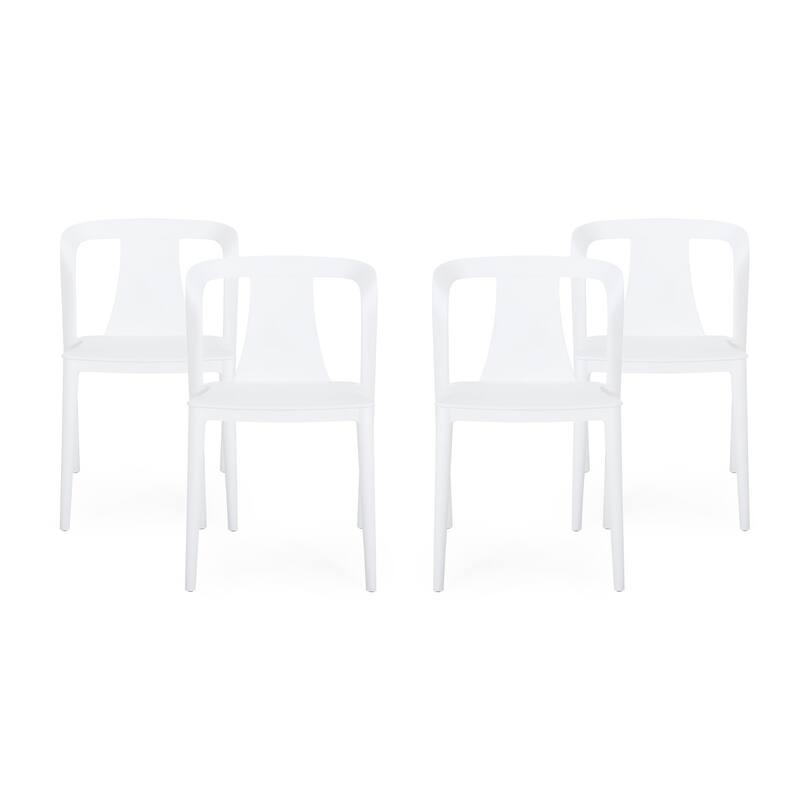 Orchid Outdoor Stacking Dining Chair (Set of 4) by Christopher Knight Home - 21.50" W x 19.50" D x 30.50" H