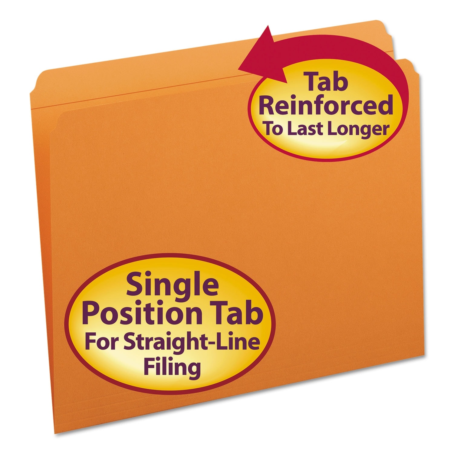 Reinforced Top Tab Colored File Folders, Straight ...