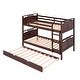 preview thumbnail 14 of 25, Twin Over Twin Pine Bunk Bed with Twin Size Trundle, Equipped with Stairs and Safety Barriers