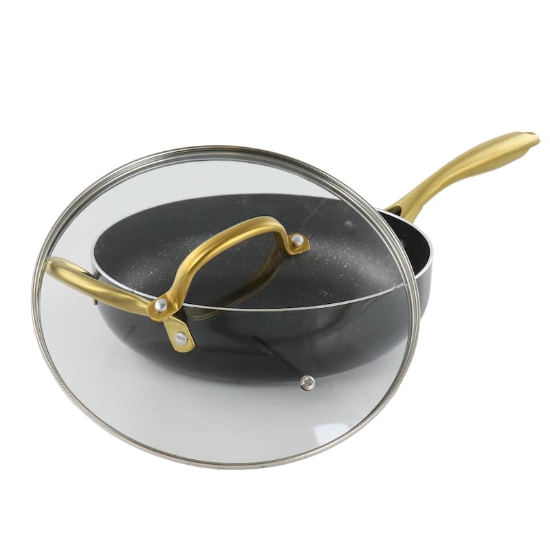 Gibson Home Ellsworth 3.5 Quart Aluminum Nonstick Saute Pan With Lid