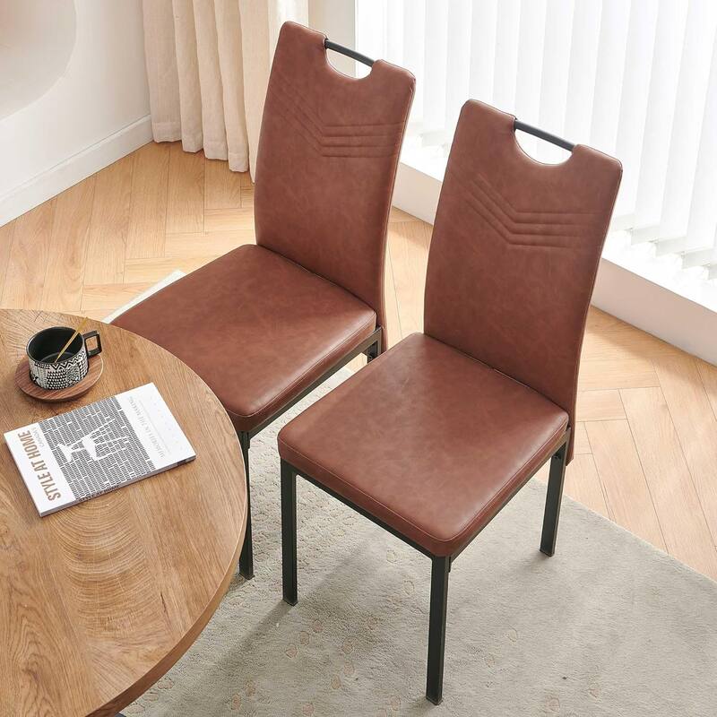 Howtai Upholstered PU Leather Home Kitchen Dining Chairs