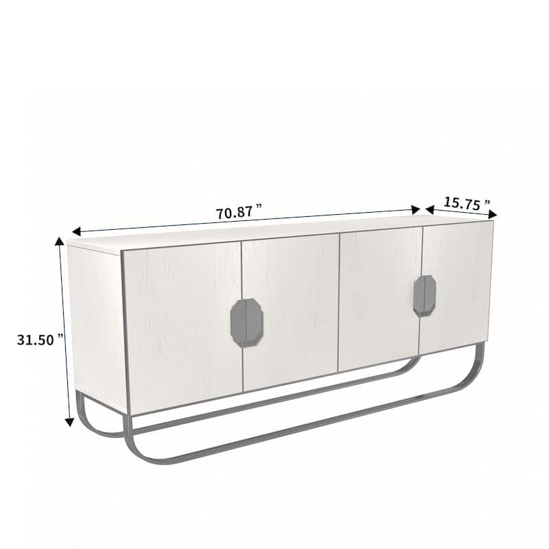 Clihome Furniture Wood 4-Door Accent Cabinet