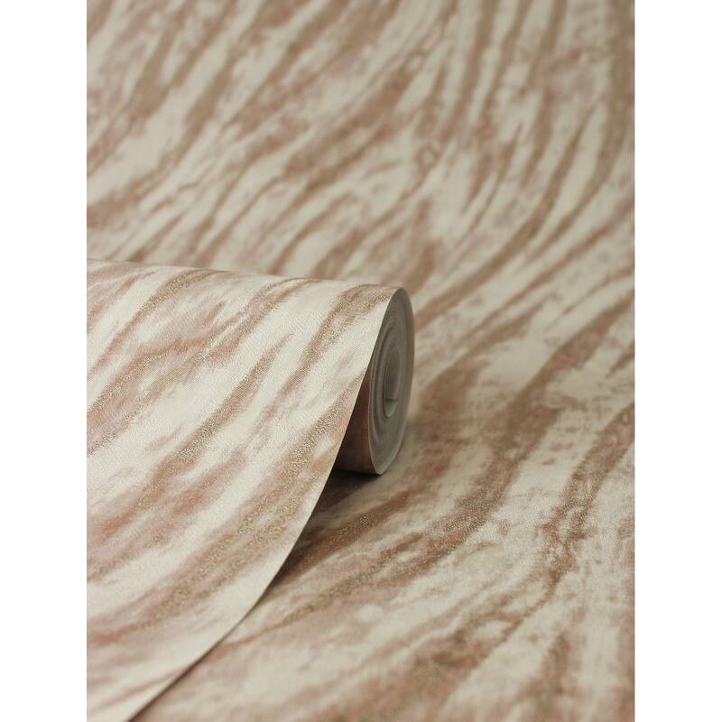 Fine Decor Arran Rose Gold Swirling Stripe Wallpaper