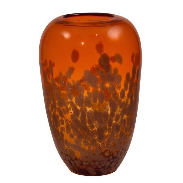 Shop Dale Tiffany Av15533 Orange Gold 12 Inch Tall Hand Blown