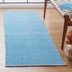 preview thumbnail 48 of 56, SAFAVIEH Montauk Glyn Handmade Cotton Area Rug 2'3" x 7' Runner - Ivory/Blue